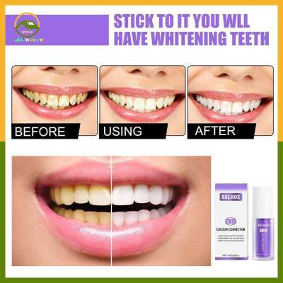 [🔥🔥🔥จัดส่งจากประเทศไทย](ซื้อหนึ่งแถมหนึ่ง) ยาสีฟัน EELHOE V34ยาสีฟันสีส้มสีม่วงซ่อมแซมฟันซ่อมแซมช่องปากทำความสะอาดสีขาวพราวและขจัดคราบฟัน