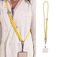 【Extraordinary Products】จี้ลูกปัดกลมพร้อมคลิป Universal Lanyard โทรศัพท์มือถือยาว Crossbody แขวนโซ่สีเหลือง Fashion