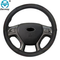 DERMAY Genuine Leather Car Steering Wheel Cover for Hyundai ix35 Tucson Creta Auto Accesorios