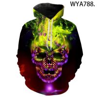 2020 New Hoodies Men Women Children Skull Sweatshirt 3D Printed Pullover Long Sleeve Streetwear Casual Hoody Boy Girl Kids Tops