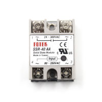 โซลิดสเตทรีเลย์ SSR-40AA-H 40A,อัตราส่วน80-250V AC เป็น90-480V AC SSR 40AA