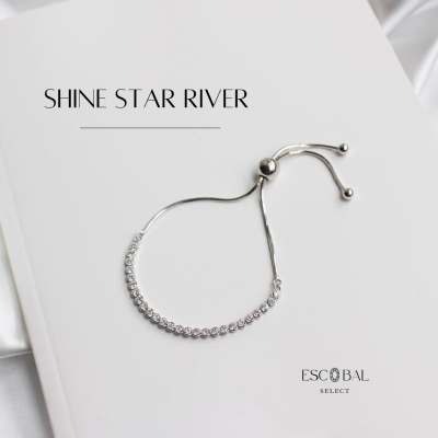 ESCOBAL✨สร้อยข้อมือเพชร สวยหรูนำโชคลาภ SHINE STAR RIVERสร้อยข้อมือเงินแท้ กําไลข้อมือผู้หญิง กำไลข้อมือเงินแท้ กําไลมงคล