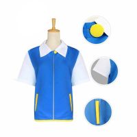 Anime Kids Adults Halloween Ash Ketchum Cosplay Costume Clothes Jacket+Gloves+Hat+Ball Cosplay Anime Costumes Halloween Gift