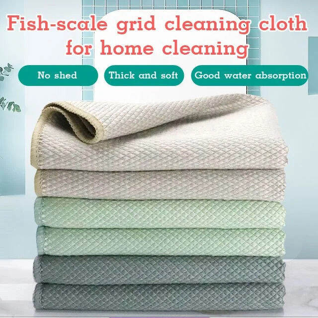 WingTiger FishScale Grid Absorbent Cleaning Cloth Lazada PH
