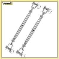 VERMILL 2PCS 1/4 "(M6) สกรูข้อต่อสายลวด ขากรรไกรและขากรรไกร เงินสีเงิน ตัวปรับความตึงสาย ที่มีคุณภาพสูง เหล็กไร้สนิม ขากรรไกรข้อต่อหัวเข็มขัด เกรดทางทะเล