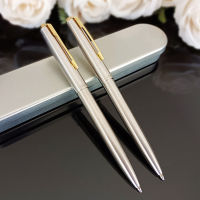 Pen+ Refills+Bag Luxury quality metal gold student ballpoint pen man signature pen business school stationery office supplies