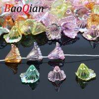 卐✸ 50pcs 11x13mm Acrylic AB Color Small Trumpet Flower Beads For Jewelry Making Handmade Curtain Pendant Accessories