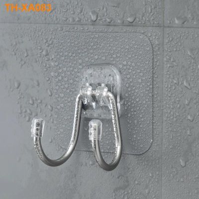 Avoid strong viscose load-bearing wall perforated stainless steel hook door double kitchen bathroom clothes towel