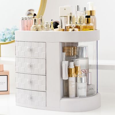 【jw】♧❇✉  Multilayer Curved Door Luxury Storage Drawer Dressing Table Makeup Organizer Bedroom makeup container waterproof