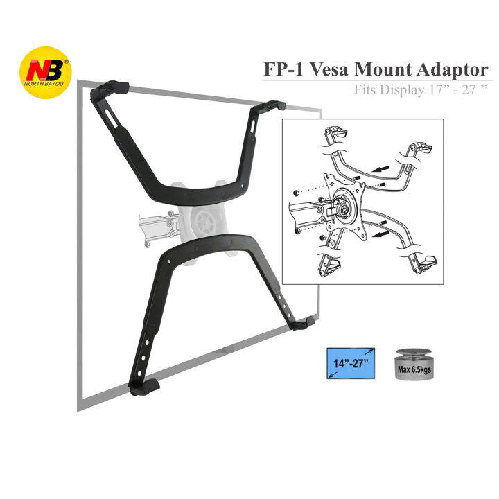 NB FP1 Vesa Mount Monitor TV Bracket Adapter Kit 17 27 inch Lazada