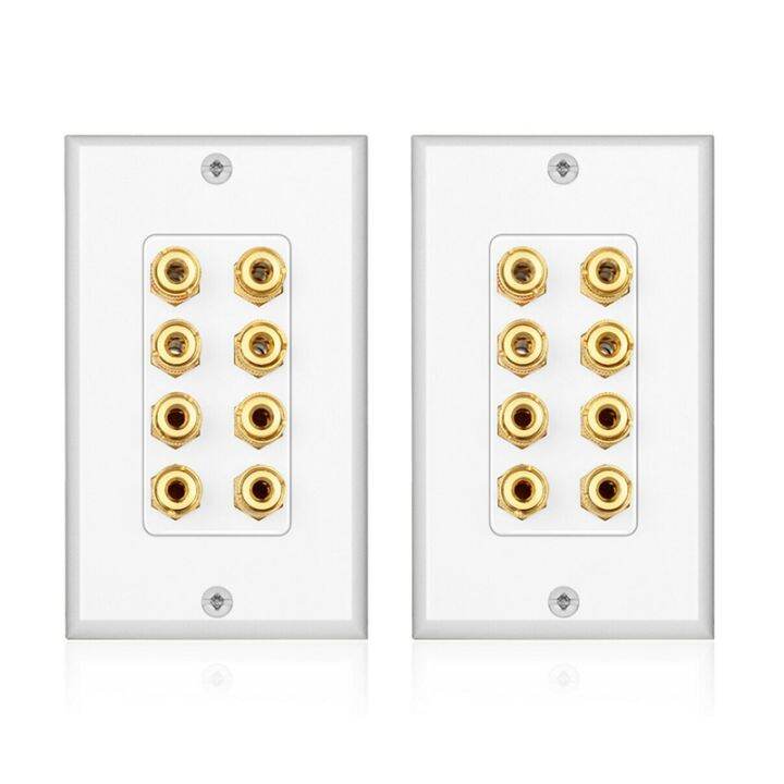 2X 8 Posts Speaker Wall Plate Home Theater Wall Plate Audio Panel For 4 ...