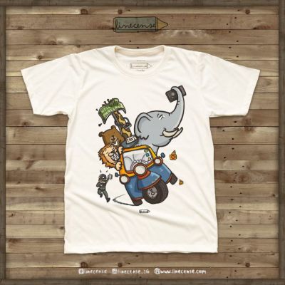 BKK project "SELFIE" T-shirt เสื้อยืดลายช้าง ตุ๊กๆ