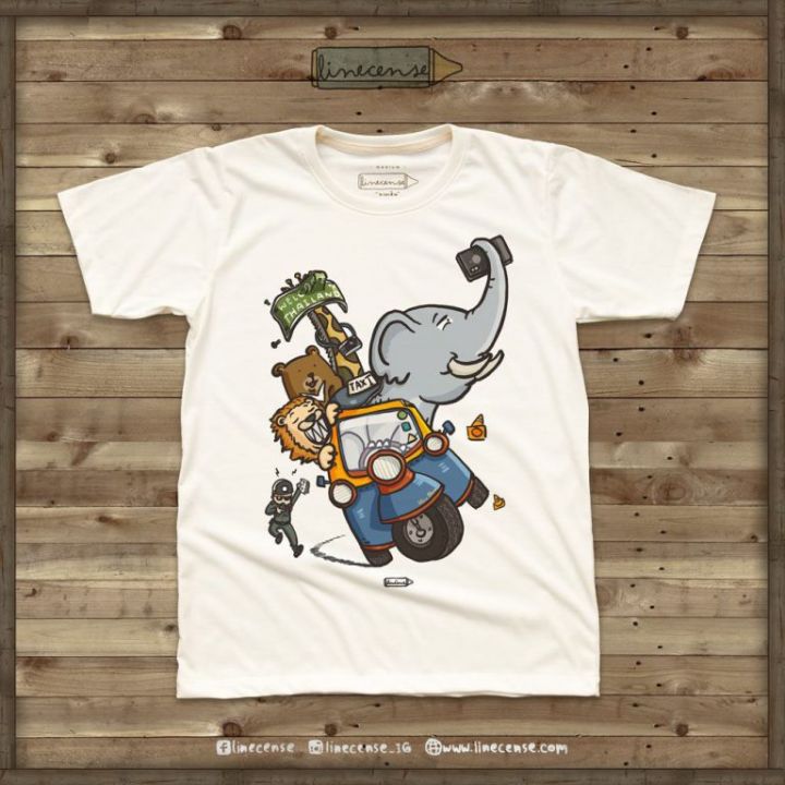bkk-project-selfie-t-shirt-เสื้อยืดลายช้าง-ตุ๊กๆ