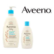 Aveeno bodywash 236ml daily moisture wash & shampoo baby shower gel oat