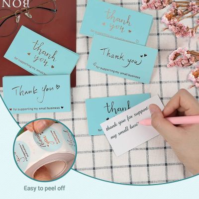 50 Thank You Cards Hot Stamped Commercial Stickers Label