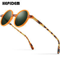 HEPIDEM Acetate แว่นกันแดดโพลาไรซ์ผู้ชาย2022ใหม่ Retro Vintage รอบแว่นตากันแดดสำหรับผู้หญิงแว่นตากันแดด9173T