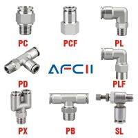 304 Stainless Steel Air Hose Pneumatic Pipe Fitting PC PCF PL SL PB PD PX Connector 1/8 1/4 3/8 1/2 Quick Release Tube Fittings Pipe Fittings Accessor