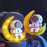 Cartoon LOVE Astronaut Micro Building Blocks Moon Spaceman Earth Figures Diamond Mini Brick Figrues Toys For Kids Birthday Gift