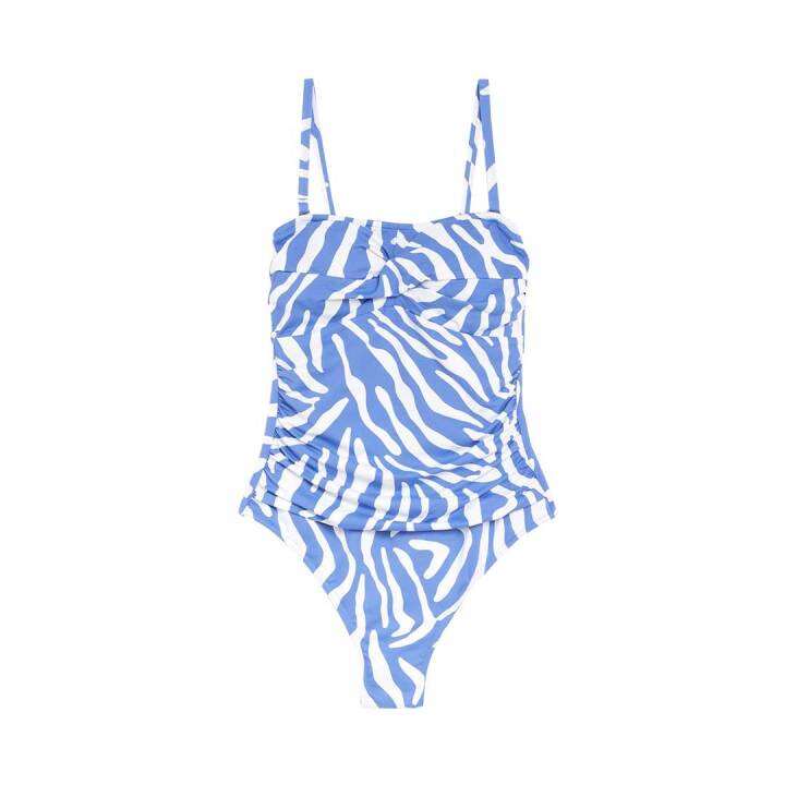 Marks & Spencer Women's Tummy Control Printed Bandeau Swimsuit (Light