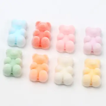 10pcs Cute Gummy Bear Beads Vertical Hole Resin Cartoon Beads For