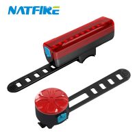 ⊙ NATFIRE 15-50 Hours Bicycle Rear Light USB Rechargeable LED Back Rear Taillight for Cycling Safety Red Warning Light