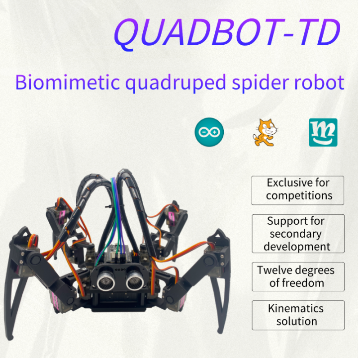 quadbot-td-3dof-quadruped-biomimetic-แมงมุมการเขียนโปรแกรมหุ่นยนต์สนับสนุน-a-rduino-บลูทูธประกอบการควบคุมระยะไกล-diy-ชุดต้นกำเนิด