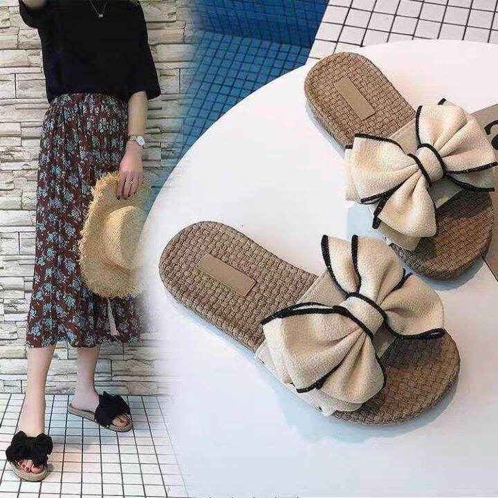 KOREAN FASHION SLIPPER WITH RIBBON DESIGN FOR WOMEN Lazada PH