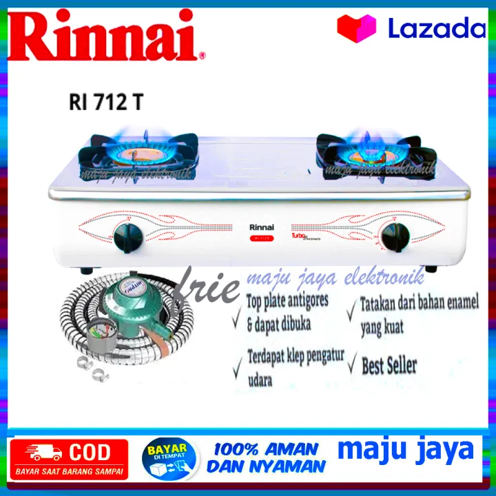 Harga Promo Glosir Rinnai Ri 712 T Kompor Gas Stove 2 Tungku Stainless Steel Ri 712 T Ri712 T Gratis Regulator Lazada Indonesia