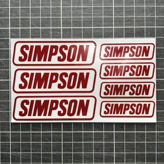 SIMPSON HELMET printed laminated stickers decals set for motorcycle