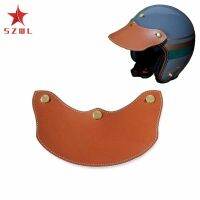 SZWL Fashion Motorcycle Helmet Visors Detachable Leather Windshield Brim 3 Pin Open Face Helmets Visors Accessories