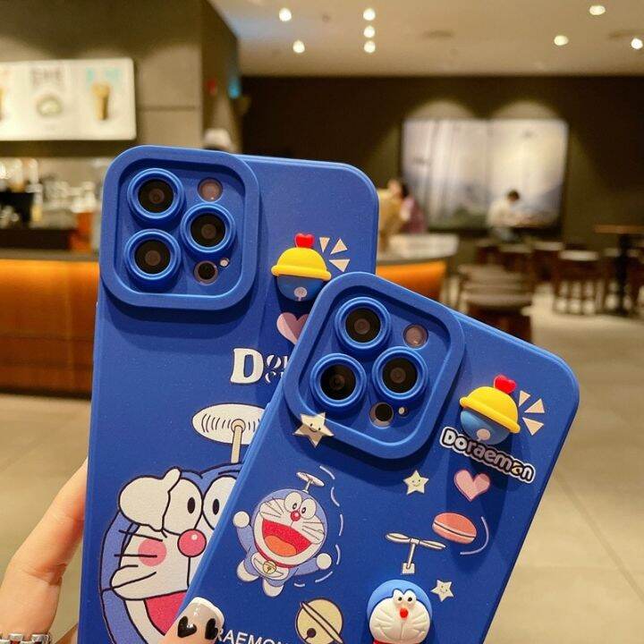 เคสโทรศัพท์การ์ตูน-kawaii-doraemon-iphone-14-เคส-iphone-13promax-3d-การ์ตูนน่ารักซิลิโคนนุ่ม