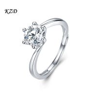 Ladies Simple Moissanite Diamond Ring Fashion Zircon Twisted Arm Six-Claw Ring