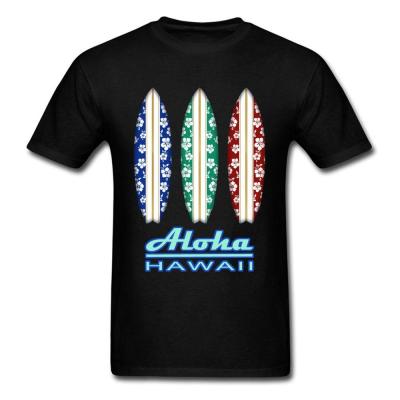 Aloha Hawaii Surfboards Tshirt Men Holiday T Shirt Surfer Cool Clothes Cotton Tshirt Guys Groups Shirt