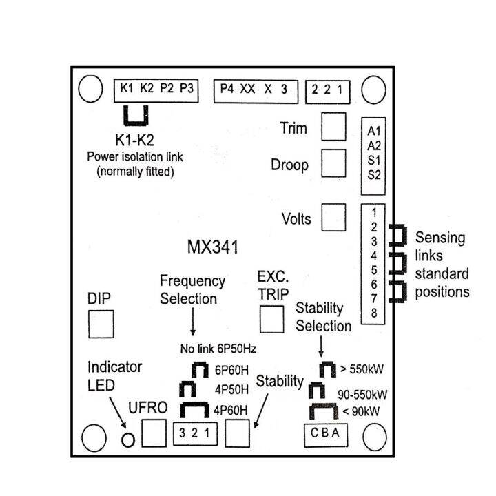 mx341เครื่องผลิตกระแสไฟฟ้าสำหรับเครื่องกำเนิดไฟฟ้าแบบแม่เหล็กถาวรชิ้นส่วนเครื่องควบคุมแรงดันไฟฟ้าอัตโนมัติแผงวงจรไฟฟ้ารวมเครื่องกำเนิดไฟฟ้าดีเซล