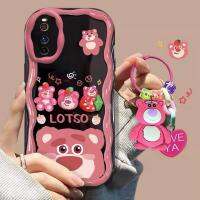 เคสขอบยัก ลายการ์ตูนหมีLotso สำหรับรุ่น 7/8/se2020 6plus 12 12promax Xr 13 13promax 14 14promax A31 A5s/A12/A7 A15/A15s A16 A17 A78 A98 A53 A54 A57/A77s 4g  Reno5 Reno6 Reno7z/8z y12/y15/y17 y20/y12s/y20a y21/y21t y76 V23