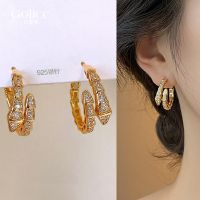 Vivienne Westwood Light luxury snake-shaped zircon earrings niche design high-end temperament earrings 2023 new popular fashion earrings for women