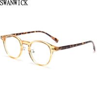 {Paopao glasses} Swanwick เกาหลีสไตล์ Tr90แว่นตา Retro หญิงเลนส์น้ำหนักเบาผู้หญิงรอบกรอบแว่นตาผู้ชายสีเทาสีน้ำตาลขายPaopao glasses