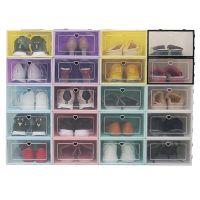 (cerci household goods)1ชิ้นพับล้าง ShoesBoxStackable รองเท้าออแกไนเซอร์กันฝุ่น ShoeShoe ชั้นวางรองเท้าแขวน