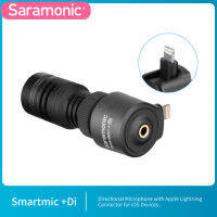 Saramonic SmartMic + Di ขนาดกะทัดรัดไมโครโฟนที่มีทิศทางพร้อมหัวพอร์ต Lightning สำหรับมือถือ IOS อุปกรณ์