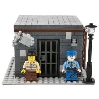 Compatible with LEGO City Life Minifigure Police Officer Thief Prison Small Particles Spelling Building Blocks Toy MOC