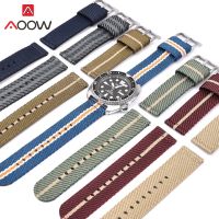 （Bar watchband）18มม. 20มม. 22มม. 24มม. WovenStrapBuckle ผู้ชายเปลี่ยนวง ForS3Watch2 46มม. Seiko