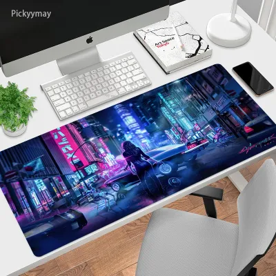 90x40cm Cyberpunk HD Print Thickened Mouse Pad Locking Edge Oversized Gaming Keyboard Table Mats Large Mouse Mat Desk Carpet