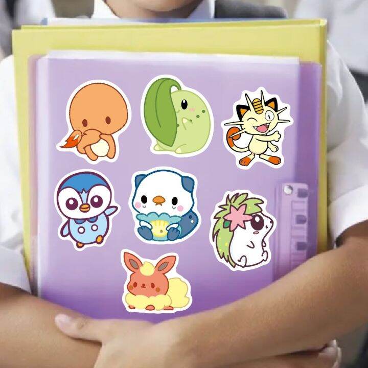 สติกเกอร์พีวีซี-ลายการ์ตูน-chibi-pokemons-กันน้ํา-50-ชิ้น