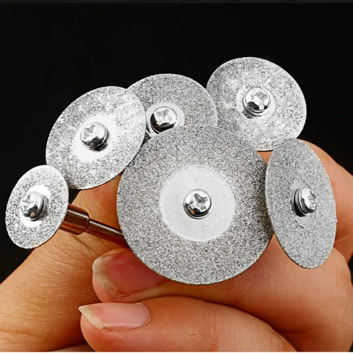 12-Piece 35mm Diamond Cutting & Grinding Wheel Discs With Mandrel – For Rotary Tool (Dremel Compatible)