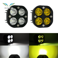 ไฟตัดหมอก LED สีแดงสีน้ำเงิน3นิ้ว40W,ไฟขับรถกันน้ำทรงสี่เหลี่ยมสำหรับรถออฟโร้ดรถกระบะ