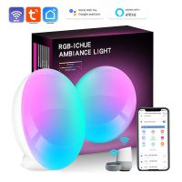 LED Smart Wake-up Light APP Control Compatible with Google Assistant Aleax for Bedroom Bedside Game Desktop Ambient Night Light Night Lights