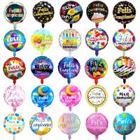 hyfvbujh卐✈○  7Pcs18inch Spanish Birthday Foil Round Cumpleanos Balloons Adult Decoration BabyShower Globos