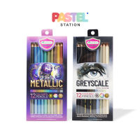 Master Art (มาสเตอร์อาร์ต) สีไม้ ดินสอสีไม้ 12 สี รุ่น Metallic และ Greyscale