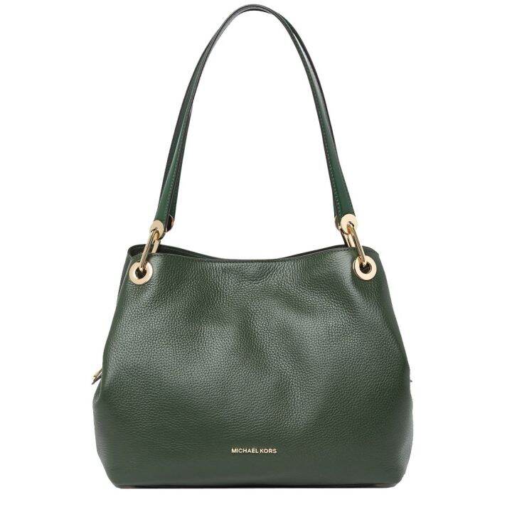 Michael Kors Raven Large Leather Shoulder Bag in Moss Lazada