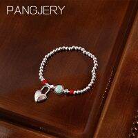 PANGJERY สร้อยข้อมือลูกปัดล็อกหัวใจ,สำหรับผู้หญิงอารมณ์หวานเรียบง่าย Charming เก๋ไก๋แฟชั่นใหม่ของขวัญวันเกิดขายส่ง